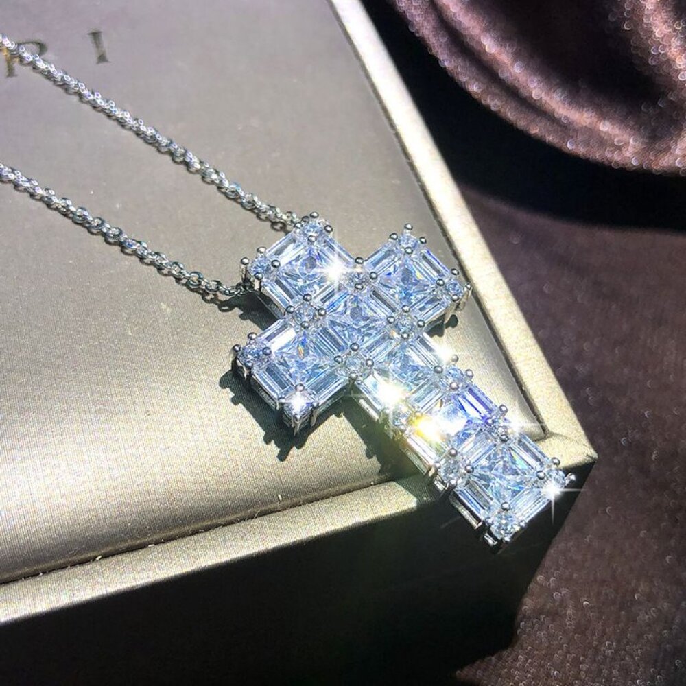 Unisex 925 Sterling Silver Plated Luxury Cross - Picture 9 of 13